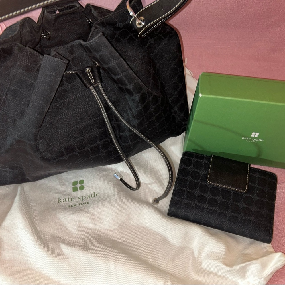 Kate Spade Black Handbag and Wallet Set
